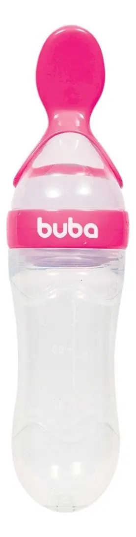 Colher Dosadora Leite E Papinha Mamadeira Silicone Rosa Buba