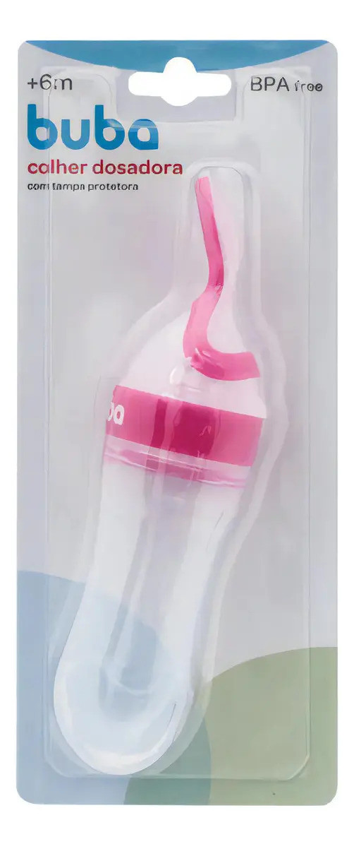 Colher Dosadora Leite E Papinha Mamadeira Silicone Rosa Buba