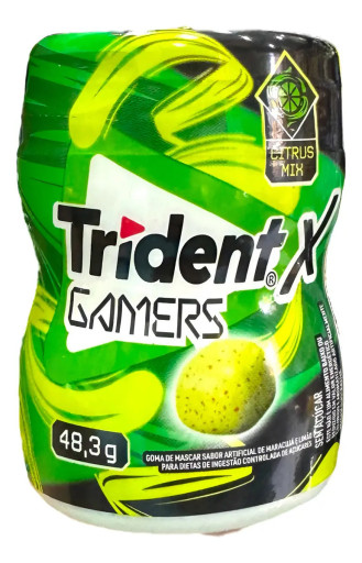 Goma Mascar Chiclete Tridentx Gamers Citrus Pote Mondelez