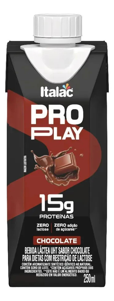 Proplay Italac Bebida Proteica 15g Zero Lact Chocolate 250ml