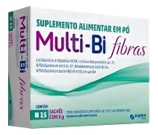 Bifidobacterium, Lactobacillus Supera Multi-Bi Fibras em sachês Sem sabor de 15 un