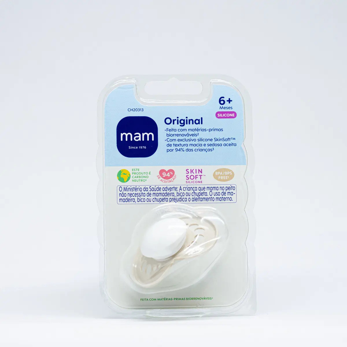 Chupeta Mam Original 6+ Meses Bico Simétrico De Silicone