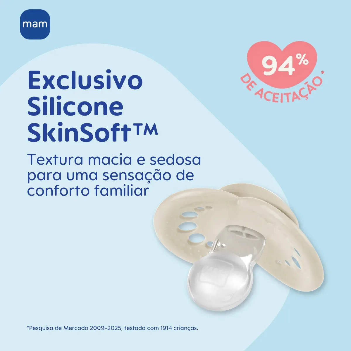 Chupeta Mam Original 6+ Meses Bico Simétrico De Silicone