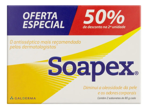 Sabonete Barra Antisséptico Soapex Caixa 80g