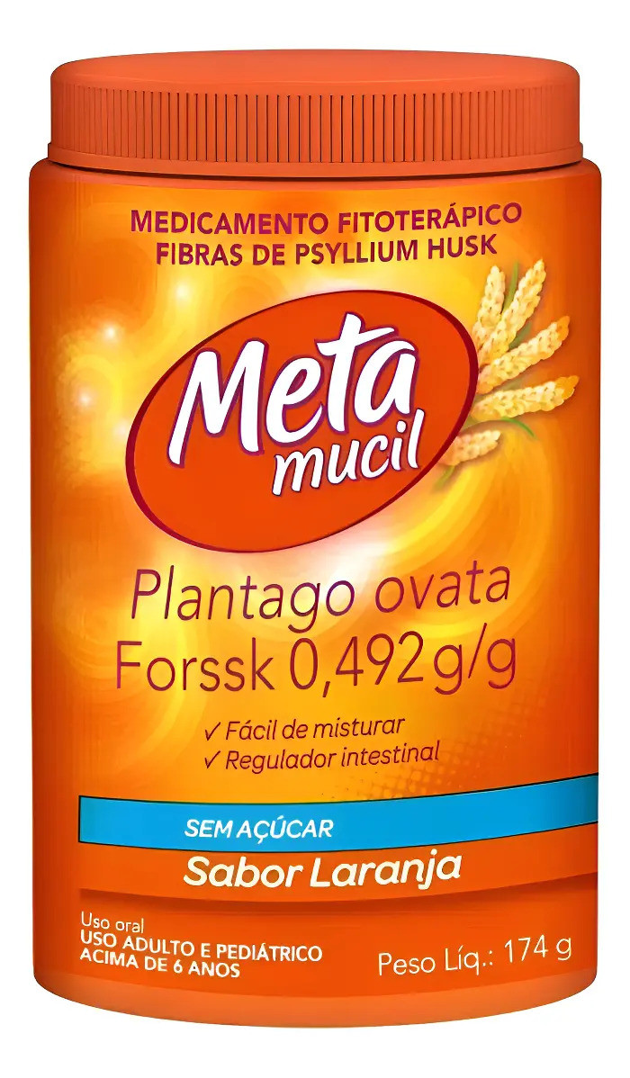 Metamucil Solúvel Sabor Laranja 174g