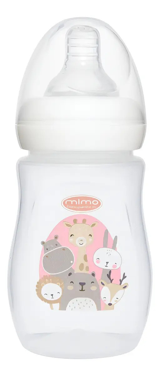 Mamadeira Active Anticólica Safari Rosa 160ml - Mimo Baby