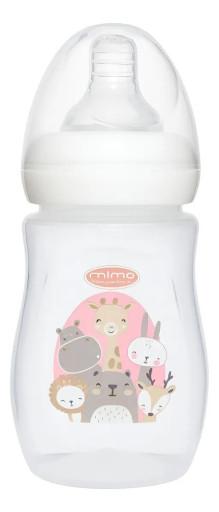 Mamadeira Active Anticólica Safari Rosa 160ml - Mimo Baby