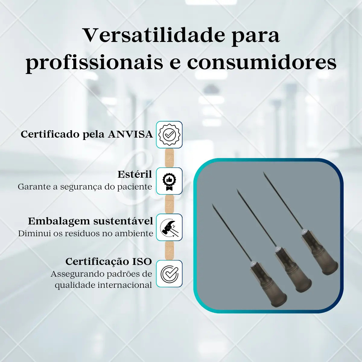 Seringa Hipodérmica SR Luer Lock 3ml com Agulha 25x7mm - 22g - 100 Unidades